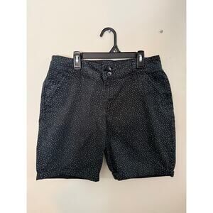 Lee Women's Straight Fit Bermuda Shorts Size 8 - Black with White Polka Dot